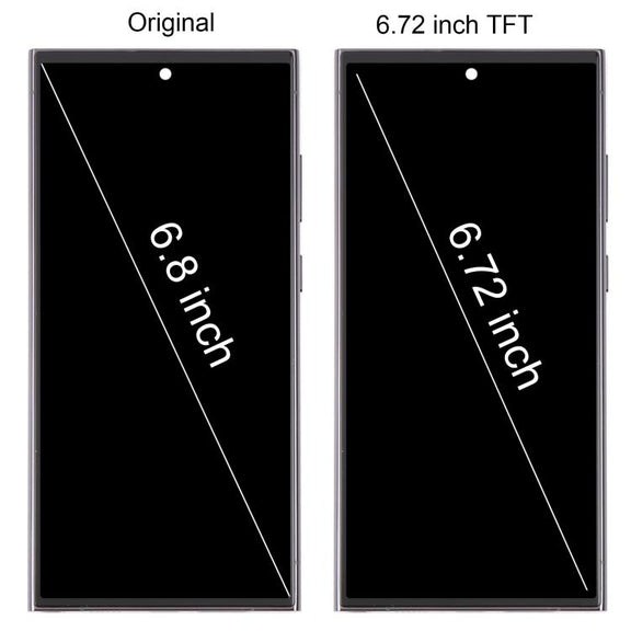 For Samsung Galaxy S23 Ultra SM-S918B 6.72 inch TFT LCD Screen Digitizer Full Assembly with Frame, Not Supporting Fingerprint Identification (Black)