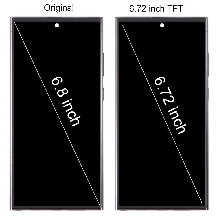 For Samsung Galaxy S23 Ultra SM-S918B 6.72 inch TFT LCD Screen Digitizer Full Assembly with Frame, Not Supporting Fingerprint Identification (Black)