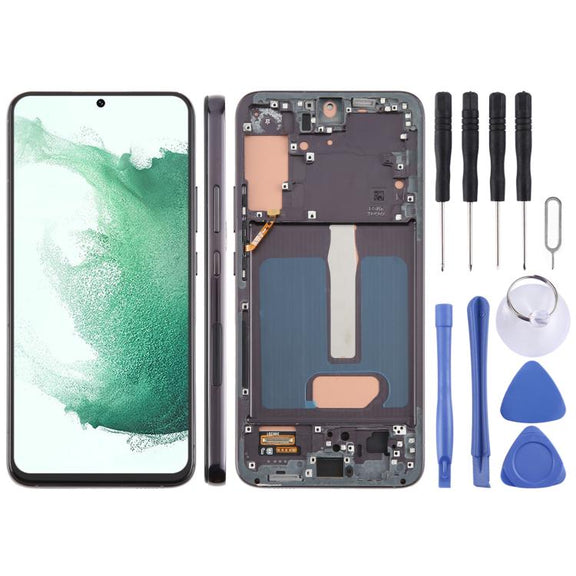 For Samsung Galaxy S22+ SM-S906B 6.43 inch TFT LCD Screen Digitizer Full Assembly with Frame, Not Supporting Fingerprint Identification (Black)
