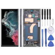 For Samsung Galaxy S22 Ultra SM-S908B 6.72 inch TFT LCD Screen Digitizer Full Assembly with Frame, Not Supporting Fingerprint Identification (Grey)