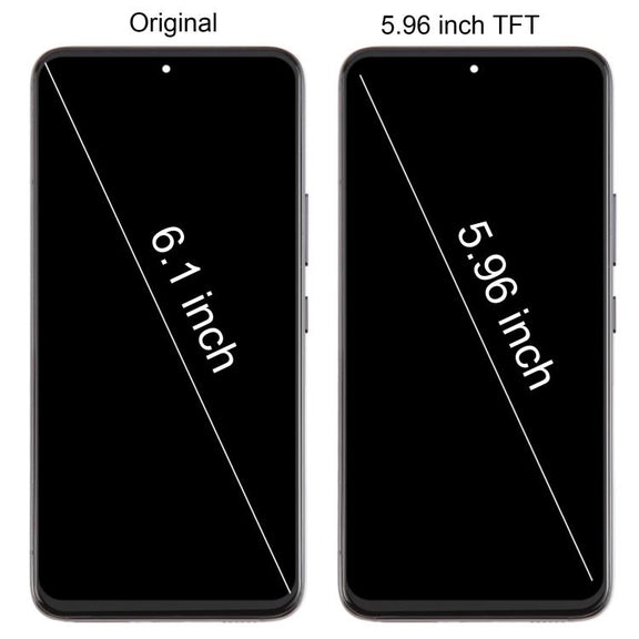 For Samsung Galaxy S22 SM-S901B 5.96 inch TFT LCD Screen Digitizer Full Assembly with Frame, Not Supporting Fingerprint Identification (Silver)