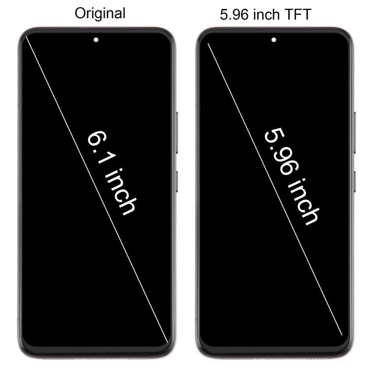 For Samsung Galaxy S22 SM-S901B 5.96 inch TFT LCD Screen Digitizer Full Assembly with Frame, Not Supporting Fingerprint Identification (Silver)