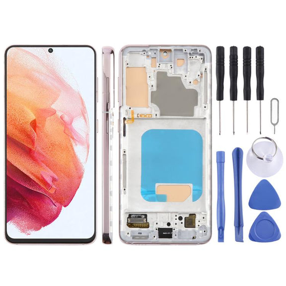 For Samsung Galaxy S21 5G SM-G991B 6.12 inch TFT LCD Screen Digitizer Full Assembly with Frame, Not Supporting Fingerprint Identification (Gold)