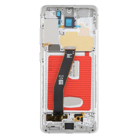 For Samsung Galaxy S20 4G SM-G980F 6.12 inch TFT LCD Screen Digitizer Full Assembly with Frame, Not Supporting Fingerprint Identification (Silver)