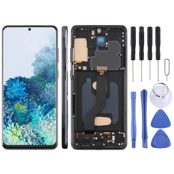 For Samsung Galaxy S20+ SM-G985F 6.58 inch TFT LCD Screen Digitizer Full Assembly with Frame, Not Supporting Fingerprint Identification (Black)