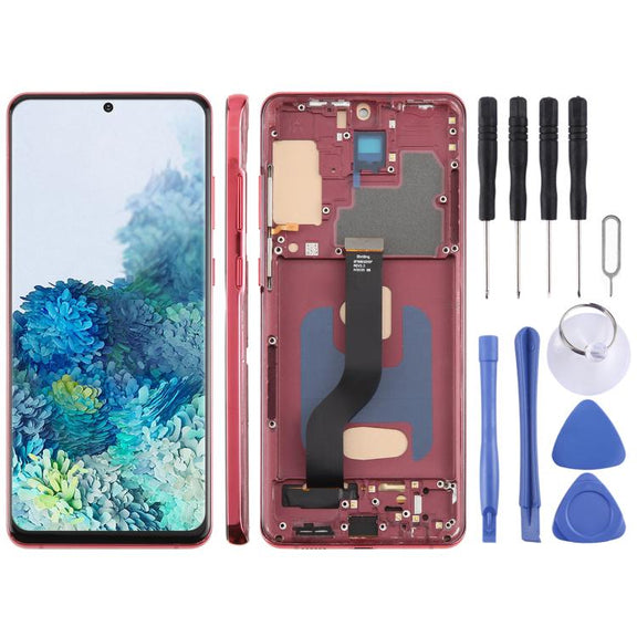 For Samsung Galaxy S20+ SM-G985F 6.58 inch TFT LCD Screen Digitizer Full Assembly with Frame, Not Supporting Fingerprint Identification (Red)