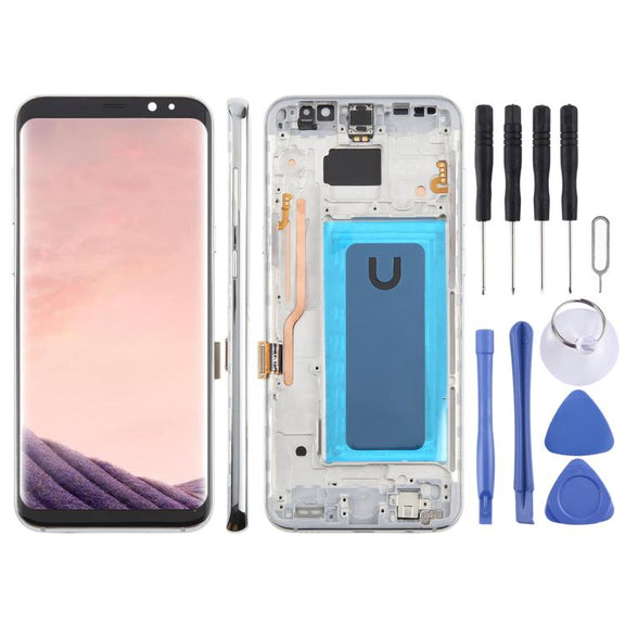 For Samsung Galaxy S8+ SM-G955F 6.18 inch TFT LCD Screen Digitizer Full Assembly with Frame (Silver)