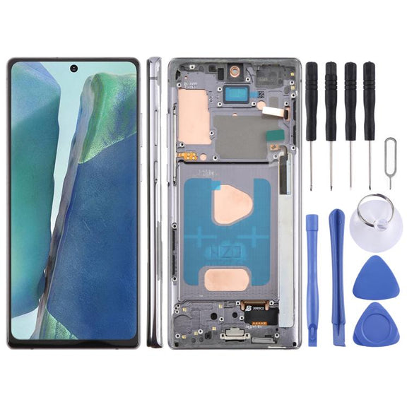 For Samsung Galaxy Note20 SM-N980F 6.6 inch TFT LCD Screen Digitizer Full Assembly with Frame, Not Supporting Fingerprint Identification (Grey)