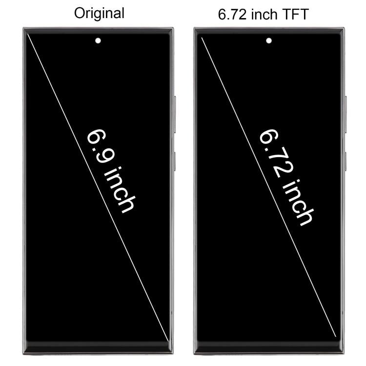 For Samsung Galaxy Note20 Ultra SM-N986B 6.72 inch TFT LCD Screen Digitizer Full Assembly with Frame, Not Supporting Fingerprint Identification (Silver)