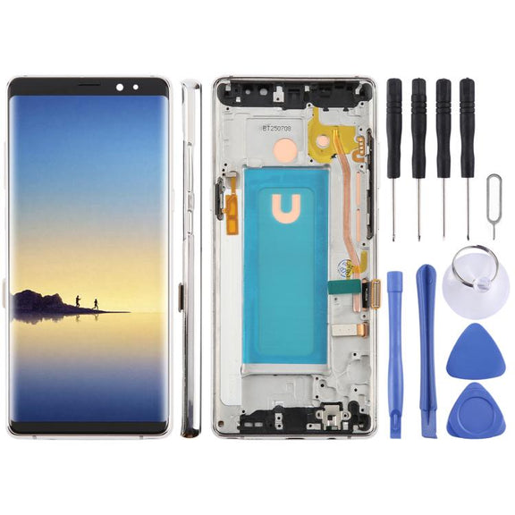 For Samsung Galaxy Note 8 SM-N950F 6.25 inch TFT LCD Screen Digitizer Full Assembly with Frame (Silver)
