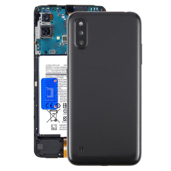 For Samsung Galaxy A01 SM-A015F Back Cover with Camera Lens Cover(Gray)