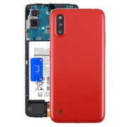 For Samsung Galaxy A01 SM-A015F Back Cover with Camera Lens Cover(Red)