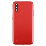 For Samsung Galaxy A01 SM-A015F Back Cover with Camera Lens Cover(Red)