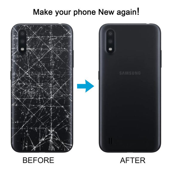 For Samsung Galaxy A01 SM-A015F Back Cover with Camera Lens Cover(Blue)