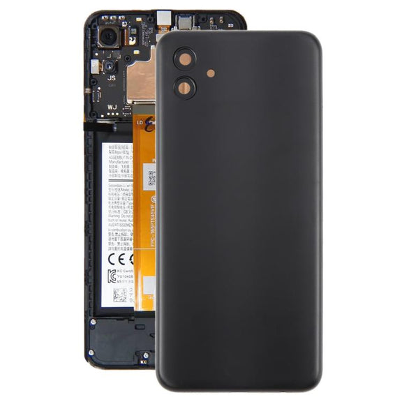 For Samsung Galaxy A04 SM-A045F Back Cover with Camera Lens Cover(Black)