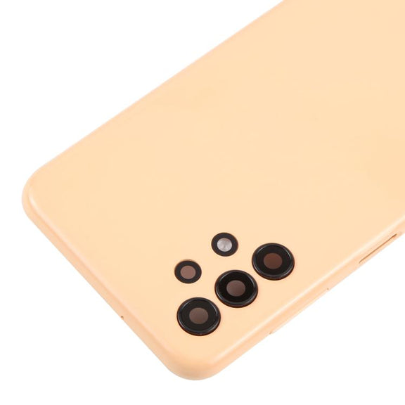 For Samsung Galaxy A13 SM-A135F Back Cover with Camera Lens Cover(Orange)