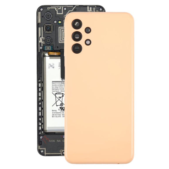 For Samsung Galaxy A13 SM-A135F Back Cover with Camera Lens Cover(Orange)