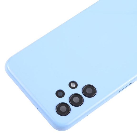 For Samsung Galaxy A13 SM-A135F Back Cover with Camera Lens Cover(Blue)