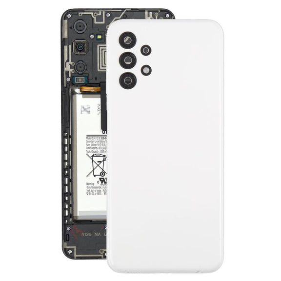 For Samsung Galaxy A13 SM-A135F Back Cover with Camera Lens Cover(White)