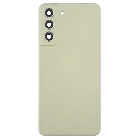 For Samsung Galaxy S21 FE SM-G990B Back Cover with Camera Lens Cover(Green)