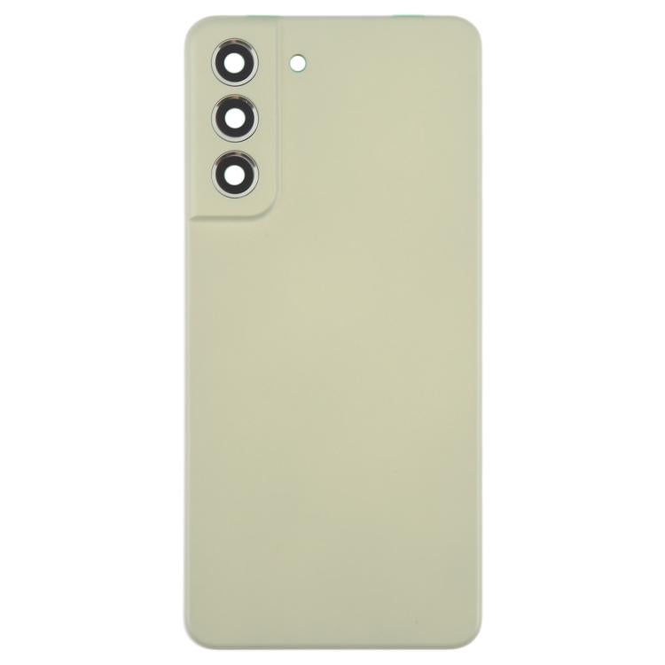 For Samsung Galaxy S21 FE SM-G990B Back Cover with Camera Lens Cover(Green)