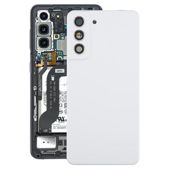 For Samsung Galaxy S21 FE SM-G990B Back Cover with Camera Lens Cover(White)