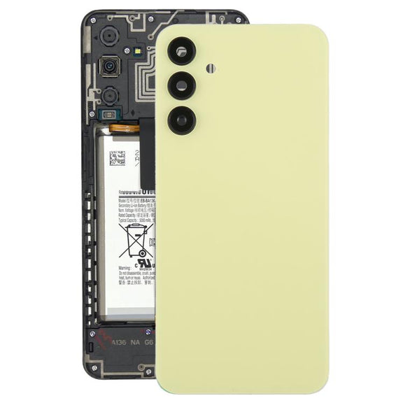 For Samsung Galaxy A15 SM-A155F Back Cover with Camera Lens Cover(Yellow)