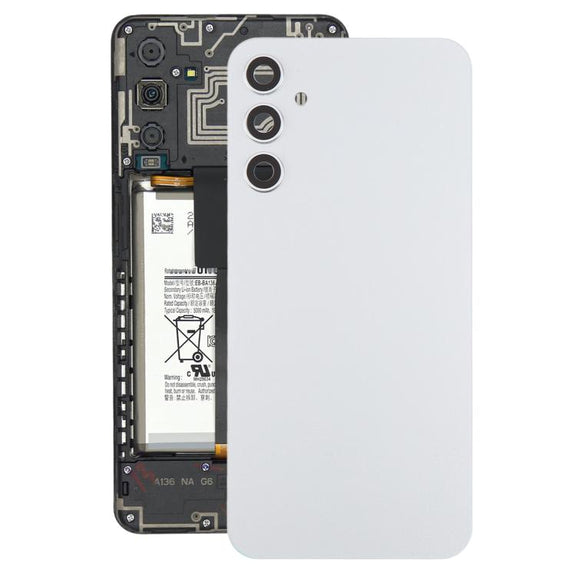 For Samsung Galaxy A34 SM-A346B Back Cover with Camera Lens Cover(Silver)