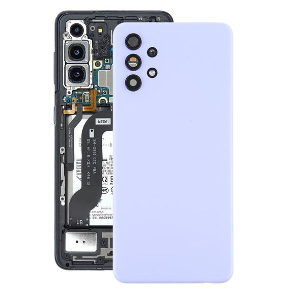 For Samsung Galaxy A32 4G SM-A325F Battery Back Cover with Camera Lens Cover(Purple)