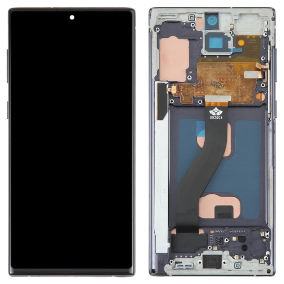 TFT Material LCD Screen for Samsung Galaxy Note10 Digitizer Full Assembly With Frame/Handwriting, Not Supporting Fingerprint Identification(Black)