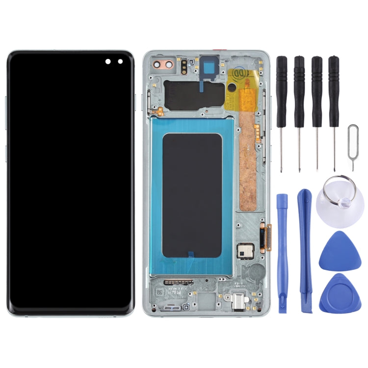 Original Super AMOLED LCD Screen for Samsung Galaxy S10+ Digitizer Full Assembly with Frame (Green) - free shipping - PMc TechLife - Order now!