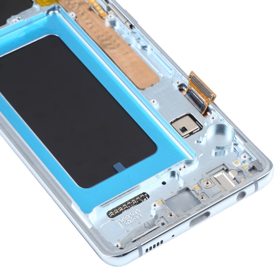 Original Super AMOLED LCD Screen for Samsung Galaxy S10+ Digitizer Full Assembly with Frame (Blue)