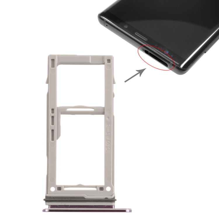 For Galaxy Note9 SIM Card Tray + SIM Card Tray / Micro SD Card Tray (Purple)