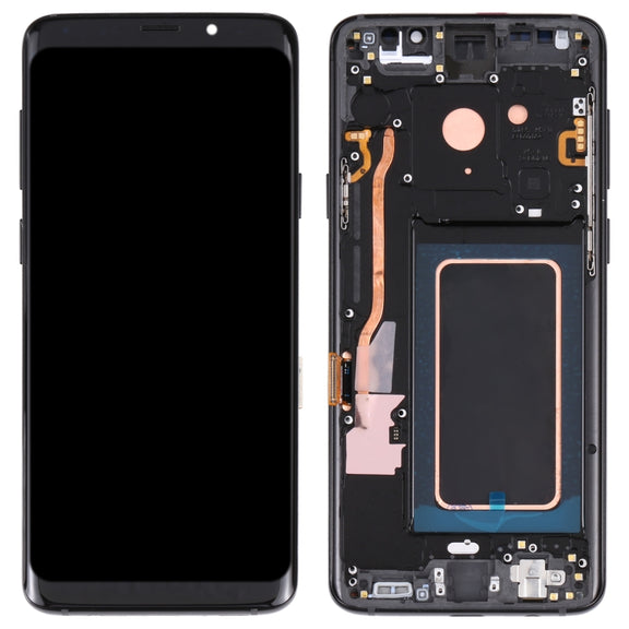 Original Super AMOLED LCD Screen for Galaxy S9 / G960F / DS / G960U / G960W / G9600 Digitizer Full Assembly with Frame (Black)