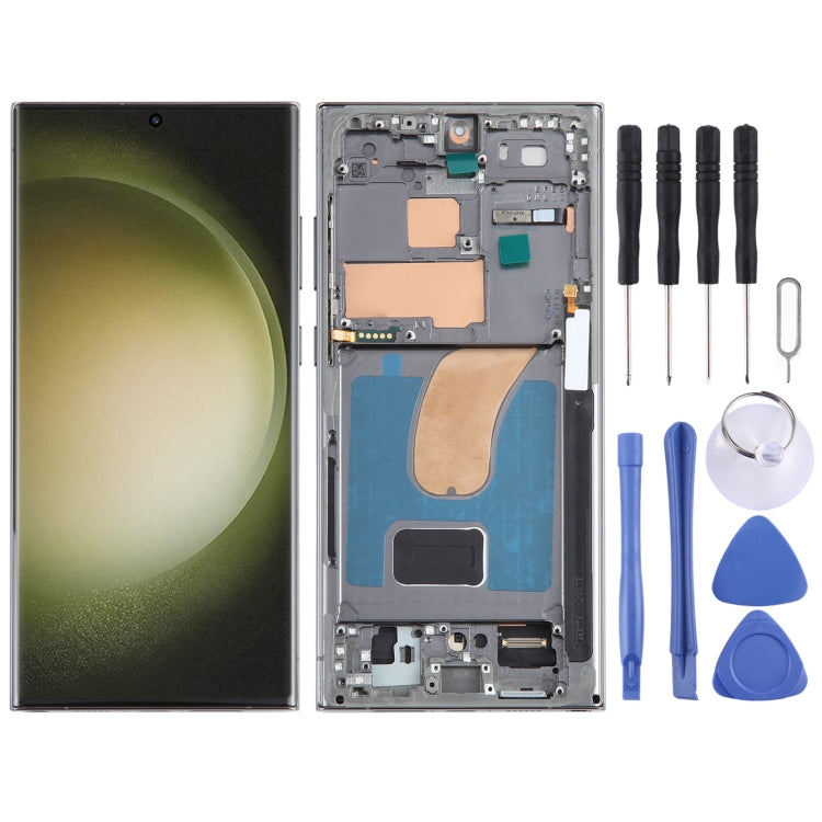 For Samsung Galaxy S23 Ultra SM-S918U US Edition Original LCD Screen Digitizer Full Assembly with Frame (Green) - free shipping - PMC TechLife - Order now!