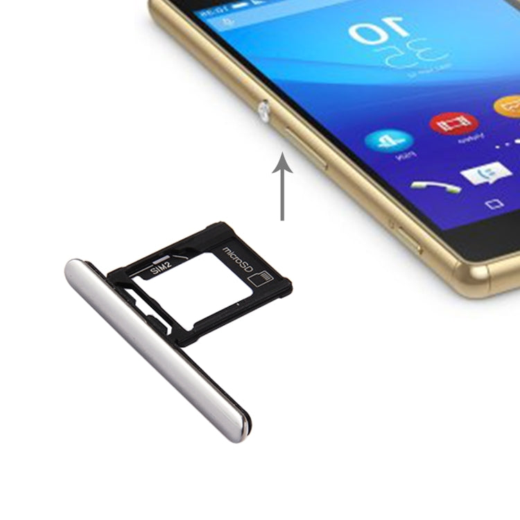 Micro SD / SIM Card Tray + Card Slot Port Dust Plug for Sony Xperia XZ Premium (Dual SIM Version)(Silver) - Card Tray by PMC TechLife | Online Shopping South Africa | PMC TechLife | Buy Now Pay Later Mobicred