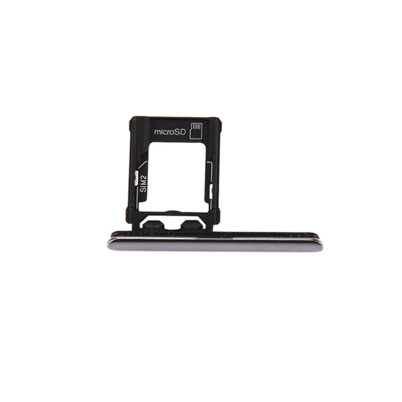 Micro SD / SIM Card Tray + Card Slot Port Dust Plug for Sony Xperia XZ Premium (Dual SIM Version)(Silver)