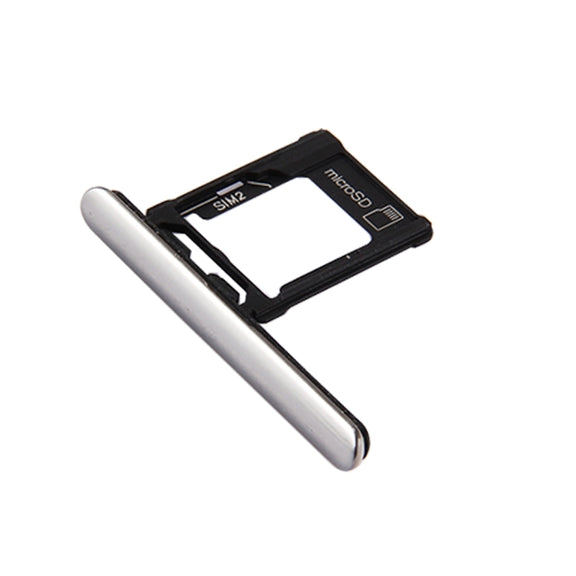 Micro SD / SIM Card Tray + Card Slot Port Dust Plug for Sony Xperia XZ Premium (Dual SIM Version)(Silver)