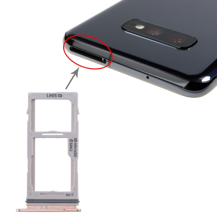 For Galaxy S10+ / S10 / S10e SIM Card Tray + SIM Card Tray / Micro SD Card Tray(Rose Gold) - free shipping - PMc TechLife - Order now!