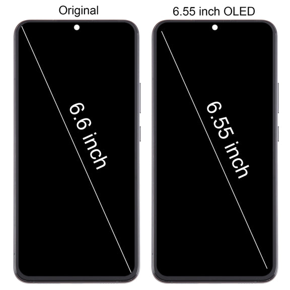 For Samsung Galaxy S22+ 5G SM-S906B 6.55 inch OLED  LCD Screen Digitizer Full Assembly with Frame (Black)