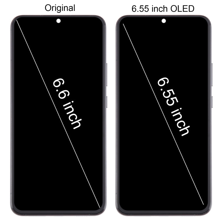 For Samsung Galaxy S22+ 5G SM-S906B 6.55 inch OLED  LCD Screen Digitizer Full Assembly with Frame (Black)