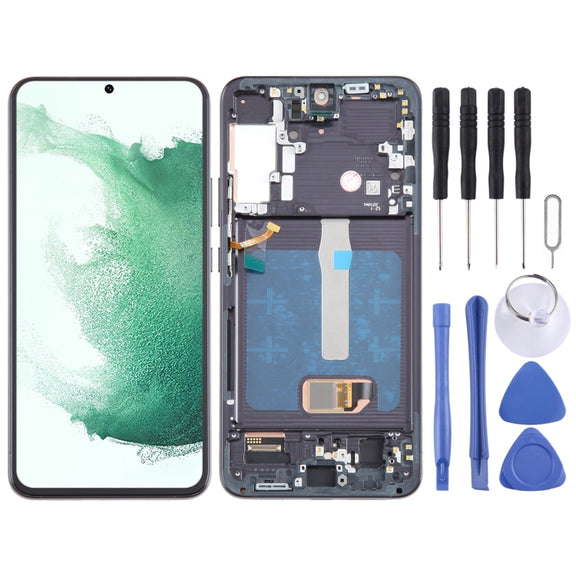 For Samsung Galaxy S22+ 5G SM-S906B 6.55 inch OLED  LCD Screen Digitizer Full Assembly with Frame (Black)