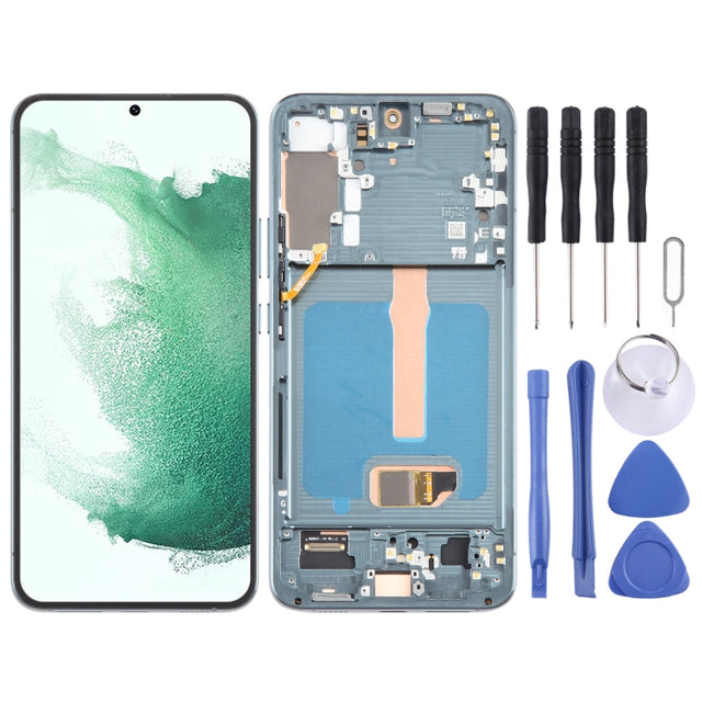 For Samsung Galaxy S22+ 5G SM-S906B 6.55 inch OLED  LCD Screen Digitizer Full Assembly with Frame (Green) - free shipping - PMc TechLife - Order now!
