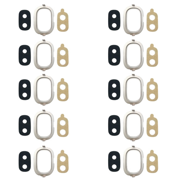 For Galaxy J4, J400F/DS, J400G/DS 10pcs Back Camera Bezel with Lens Cover & Adhesive (Gold)