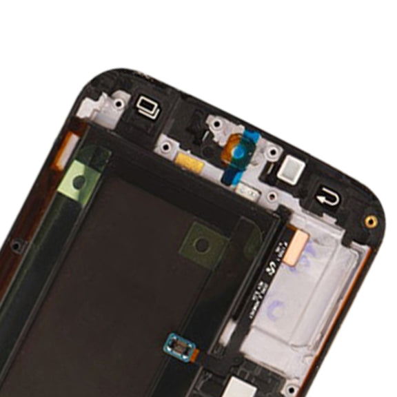 Original Super AMOLED LCD Screen For Samsung Galaxy S6 Edge SM-G925F Digitizer Full Assembly with Frame (White)