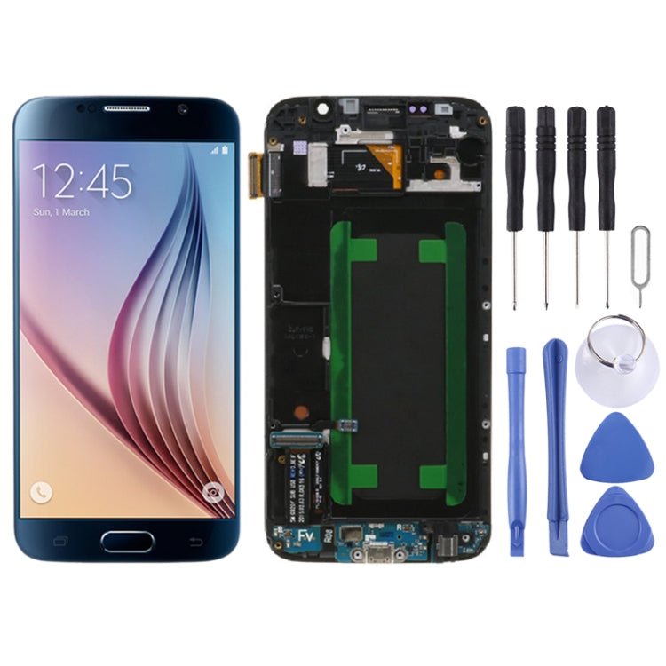 Original Super AMOLED LCD Screen For Samsung Galaxy S6 SM-G920F Digitizer Full Assembly with Frame (Blue) - free shipping - PMc TechLife - Order now!