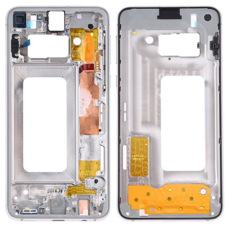 For Samsung Galaxy S10e SM-G970F/DS, SM-G970U, SM-G970W  Middle Frame Bezel Plate with Side Keys (White) - free shipping - PMc TechLife - Order now!