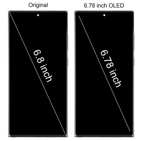 For Samsung Galaxy S23 Ultra 5G SM-S918B EU Edition 6.78 inch OLED LCD Screen Digitizer Full Assembly with Frame(Black)