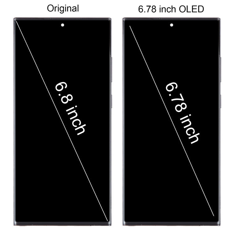 For Samsung Galaxy S23 Ultra 5G SM-S918B EU Edition 6.78 inch OLED LCD Screen Digitizer Full Assembly with Frame(Black)