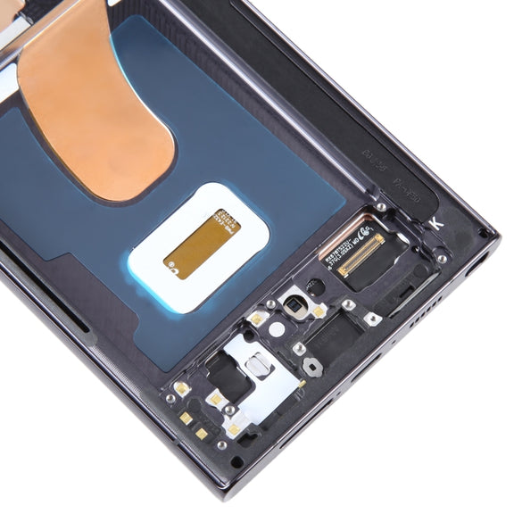 For Samsung Galaxy S23 Ultra 5G SM-S918B EU Edition 6.78 inch OLED LCD Screen Digitizer Full Assembly with Frame(Black)